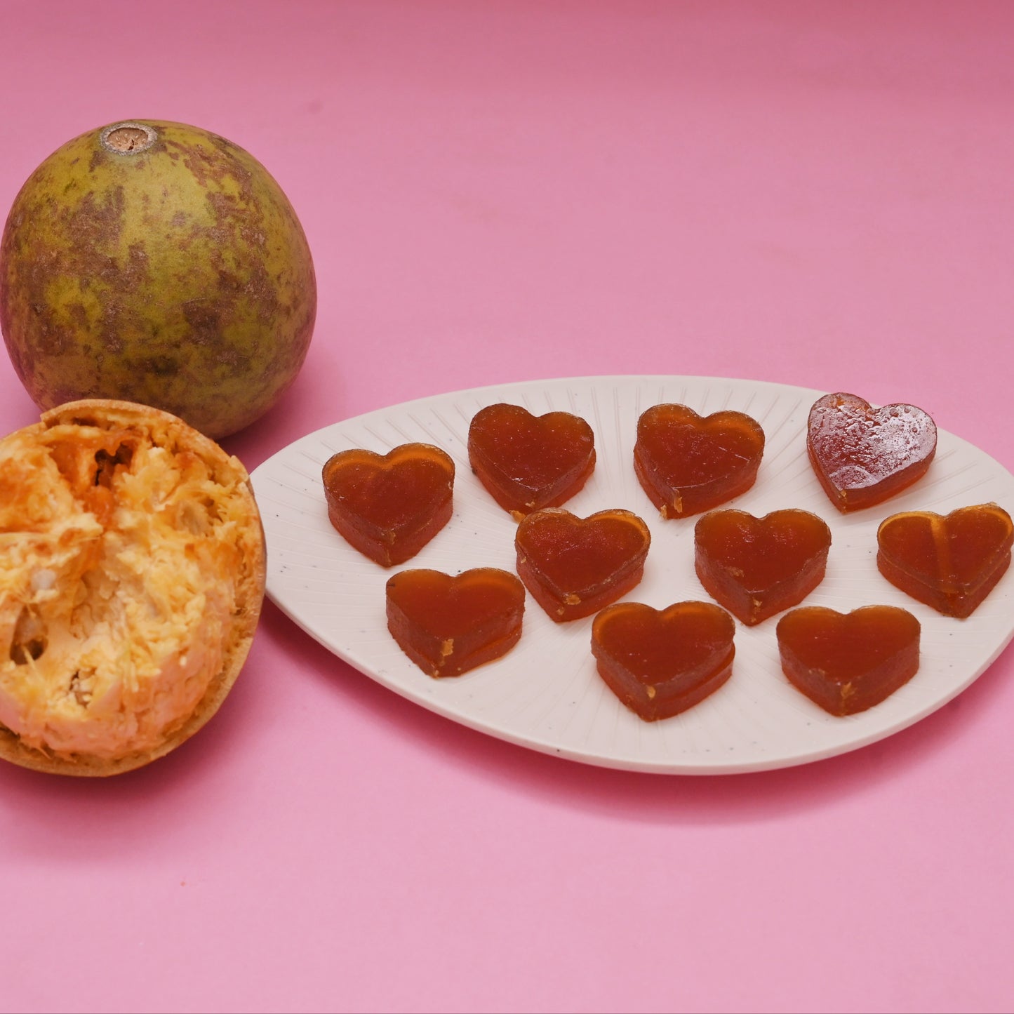 Heart-shaped bael fruit barfi