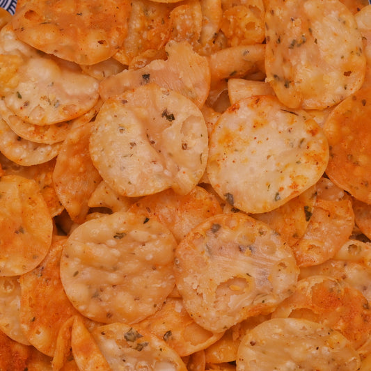Close-up photo of masala papdi -a tea time snack